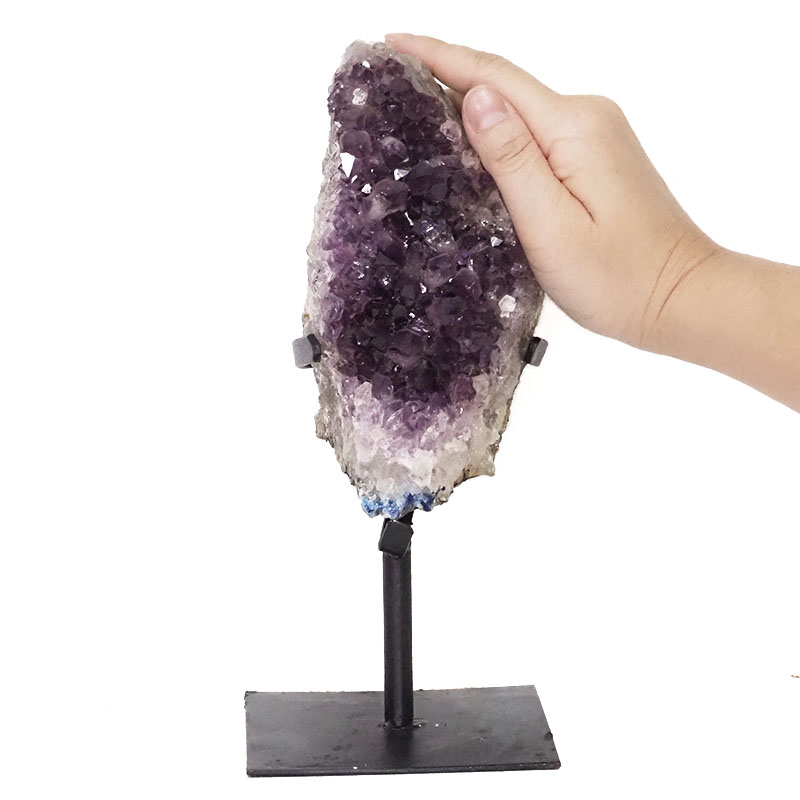 1 14kg Natural Amethyst Geode Sculpture On Iron Stand Ame16 Buy Online Afterpay Available