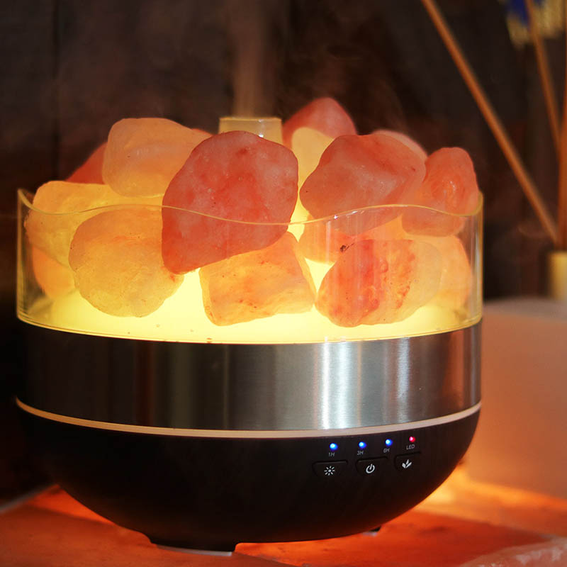 Himalayan Salt Diffuser Humidifier Polished Stones Himalayan Salt