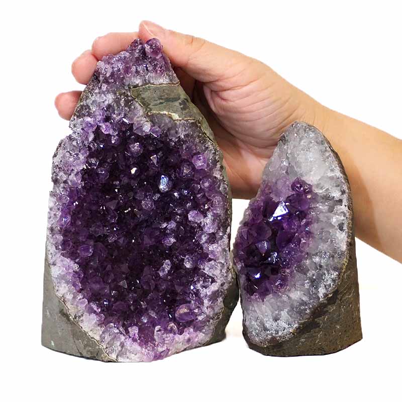 1.72kg Amethyst Crystal Geode Specimen Set 2 Pieces DS162 | Himalayan