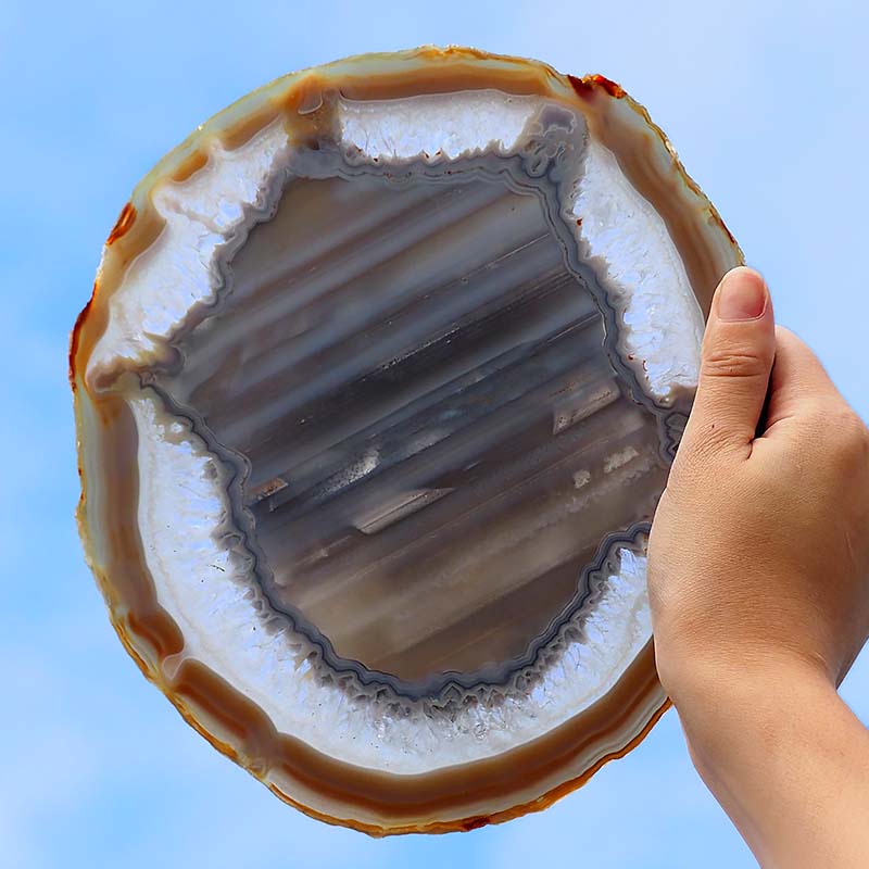 0.54Kg Natural Agate Plate J764 | Himalayan Salt Factory