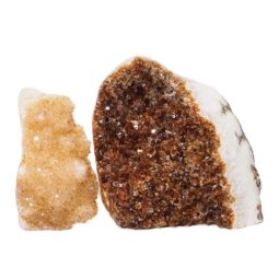 Citrine Polished Crystal Geode Specimen Set 2 Pieces DN191 | Himalayan Salt Factory