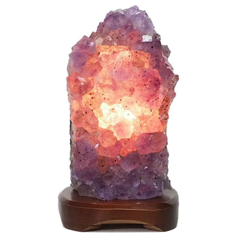 2.80kg Natural Amethyst Crystal Lamp With Timber Base Dn264 For Sale 