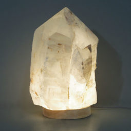 4.55kg Large Natural Clear Quartz Point Lamp on LED Base Large DK325 | Himalayan Salt Factory