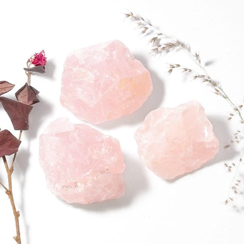 Natural Rose Quartz Rough Stone - 3 Pieces For Sale - AfterPay Available