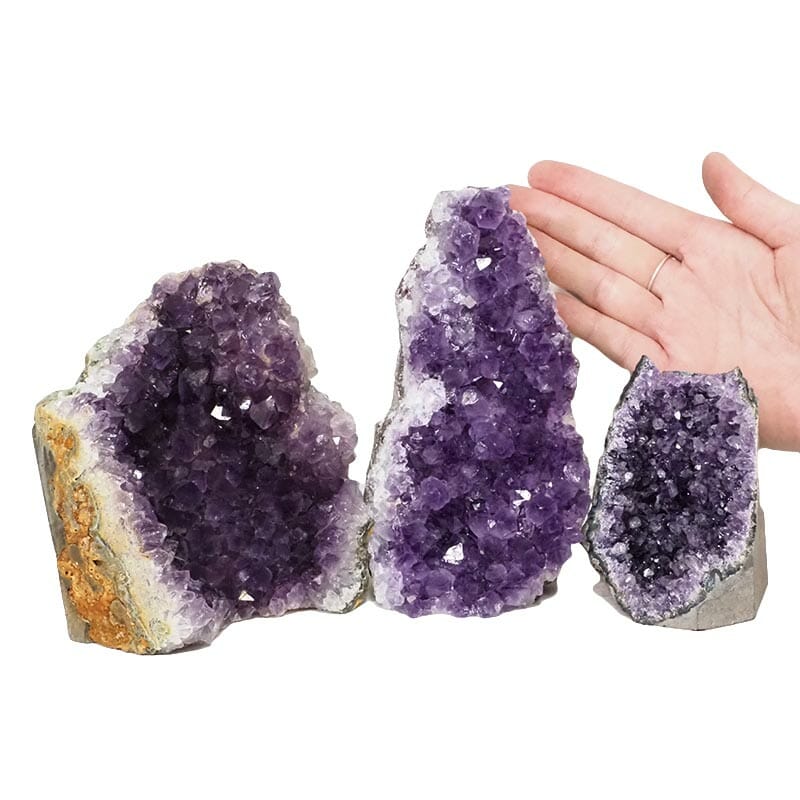 2.20kg Amethyst Crystal Geode Specimen Set 3 Pieces DN1510 For Sale ...