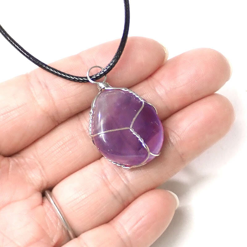 AIR9999 Natural Amethyst Crystal Tumble Shaped Wire Wrapped Pendant For Men  And Women Amethyst Crystal Pendant Price in India - Buy AIR9999 Natural  Amethyst Crystal Tumble Shaped Wire Wrapped Pendant For Men