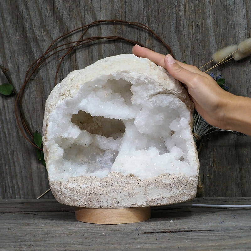 5.35kg Natural Calcite Geode Lamp With Large LED Light Base DK588 For ...