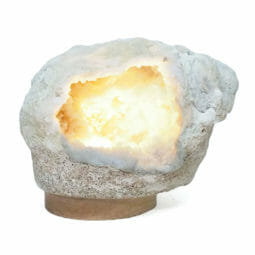 2.18kg Natural Calcite Geode Lamp with Large LED Light Base DS2074 | Himalayan Salt Factory