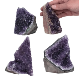 Amethyst Crystal Geode Specimen Set 4 Pieces DK948 | Himalayan Salt Factory