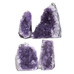 Amethyst Crystal Geode Specimen Set 4 Pieces DK952 | Himalayan Salt Factory