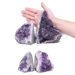 Amethyst Crystal Geode Specimen Set 4 Pieces DK955 | Himalayan Salt Factory