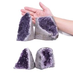Amethyst Crystal Geode Specimen Set 4 Pieces DK956 | Himalayan Salt Factory