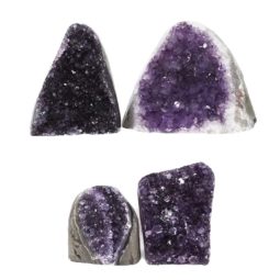 Amethyst Polished Crystal Geode Specimen Set 4 DK895 | Himalayan Salt Factory