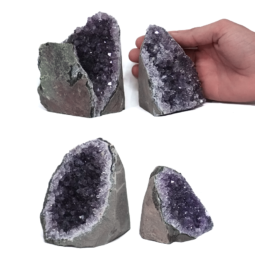 Amethyst-Crystal-Geode-Specimen-Set-4-Pieces-DK918 | Himalayan Salt Factory