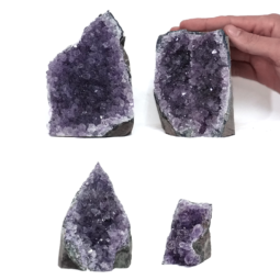 Amethyst-Crystal-Geode-Specimen-Set-4-Pieces-DK920 | Himalayan Salt Factory