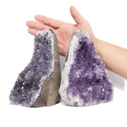 Amethyst Crystal Geode Specimen Set 2 Pieces DN1840 | Himalayan Salt Factory