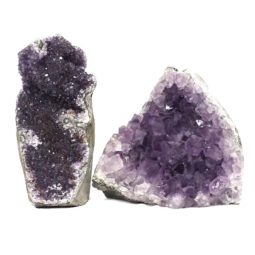 Amethyst Crystal Geode Specimen Set 2 Pieces DN1841 | Himalayan Salt Factory