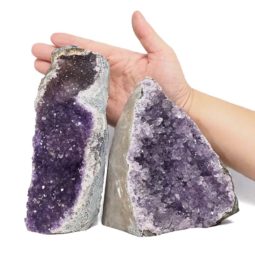 Amethyst Crystal Geode Specimen Set 2 Pieces DN1842 | Himalayan Salt Factory