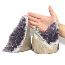 Amethyst Crystal Geode Specimen Set 2 Pieces DN1843 | Himalayan Salt Factory