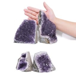 Amethyst Crystal Geode Specimen Set 4 Pieces DK958 | Himalayan Salt Factory
