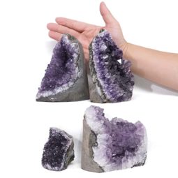 Amethyst Crystal Geode Specimen Set 4 Pieces DK962 | Himalayan Salt Factory