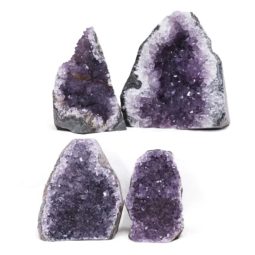 Amethyst Crystal Geode Specimen Set 4 Pieces DK963 | Himalayan Salt Factory