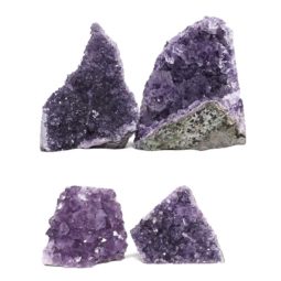 Amethyst Crystal Geode Specimen Set 4 Pieces DK964 | Himalayan Salt Factory