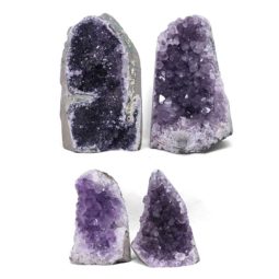 Amethyst Crystal Geode Specimen Set 4 Pieces DK965 | Himalayan Salt Factory
