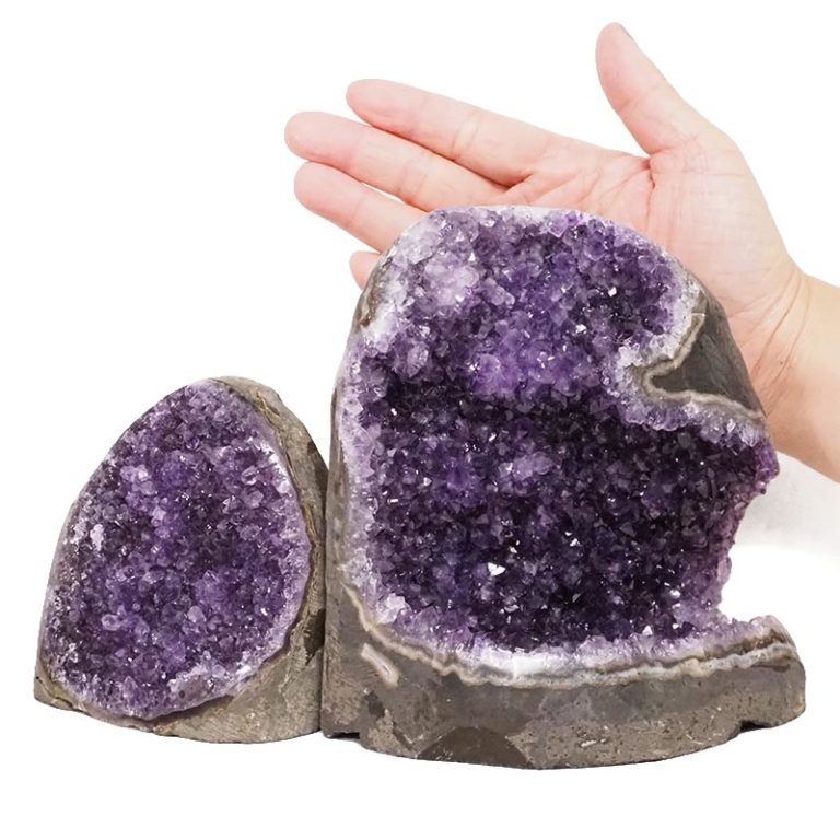 2.94kg Amethyst Polished Crystal Geode Specimen Set 2 Pieces Dn1893 For 