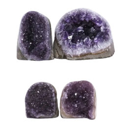 Amethyst Polished Crystal Geode Specimen Set 4 Pieces DV17 | Himalayan Salt Factory
