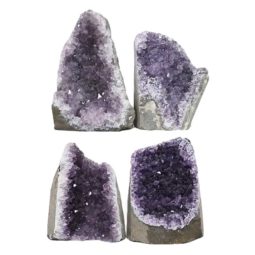 Amethyst Crystal Geode Specimen Set 4 Pieces L370 | Himalayan Salt Factory