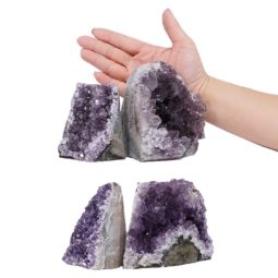 Amethyst Crystal Geode Specimen Set 4 Pieces L371 | Himalayan Salt Factory