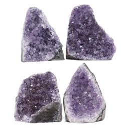Amethyst Crystal Geode Specimen Set 4 Pieces L372 | Himalayan Salt Factory