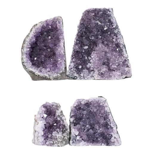 Amethyst Crystal Geode Specimen Set 4 Pieces L374 | Himalayan Salt Factory