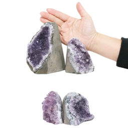Amethyst Crystal Geode Specimen Set 4 Pieces L376 | Himalayan Salt Factory