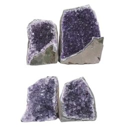 Amethyst Crystal Geode Specimen Set 4 Pieces L377 | Himalayan Salt Factory