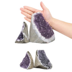 Amethyst Crystal Geode Specimen Set 4 Pieces L378 | Himalayan Salt Factory