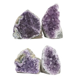 Amethyst Crystal Geode Specimen Set 4 Pieces L379 | Himalayan Salt Factory