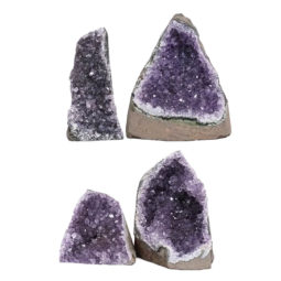 Amethyst Crystal Geode Specimen Set 4 Pieces L385 | Himalayan Salt Factory