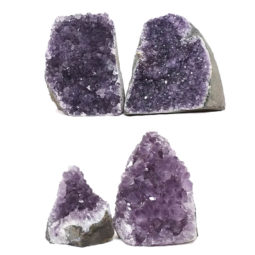 Amethyst Crystal Geode Specimen Set 4 Pieces L388 | Himalayan Salt Factory