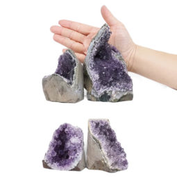 Amethyst Crystal Geode Specimen Set 4 Pieces L389 | Himalayan Salt Factory