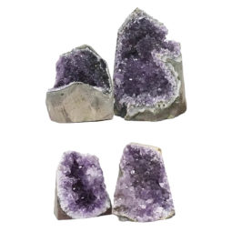 Amethyst Crystal Geode Specimen Set 4 Pieces L389 | Himalayan Salt Factory