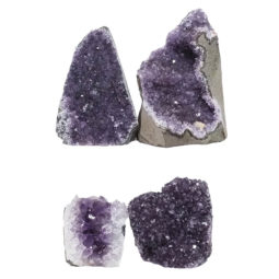 Amethyst Crystal Geode Specimen Set 4 Pieces L391 | Himalayan Salt Factory