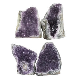 Amethyst Crystal Geode Specimen Set 4 Pieces L392 | Himalayan Salt Factory
